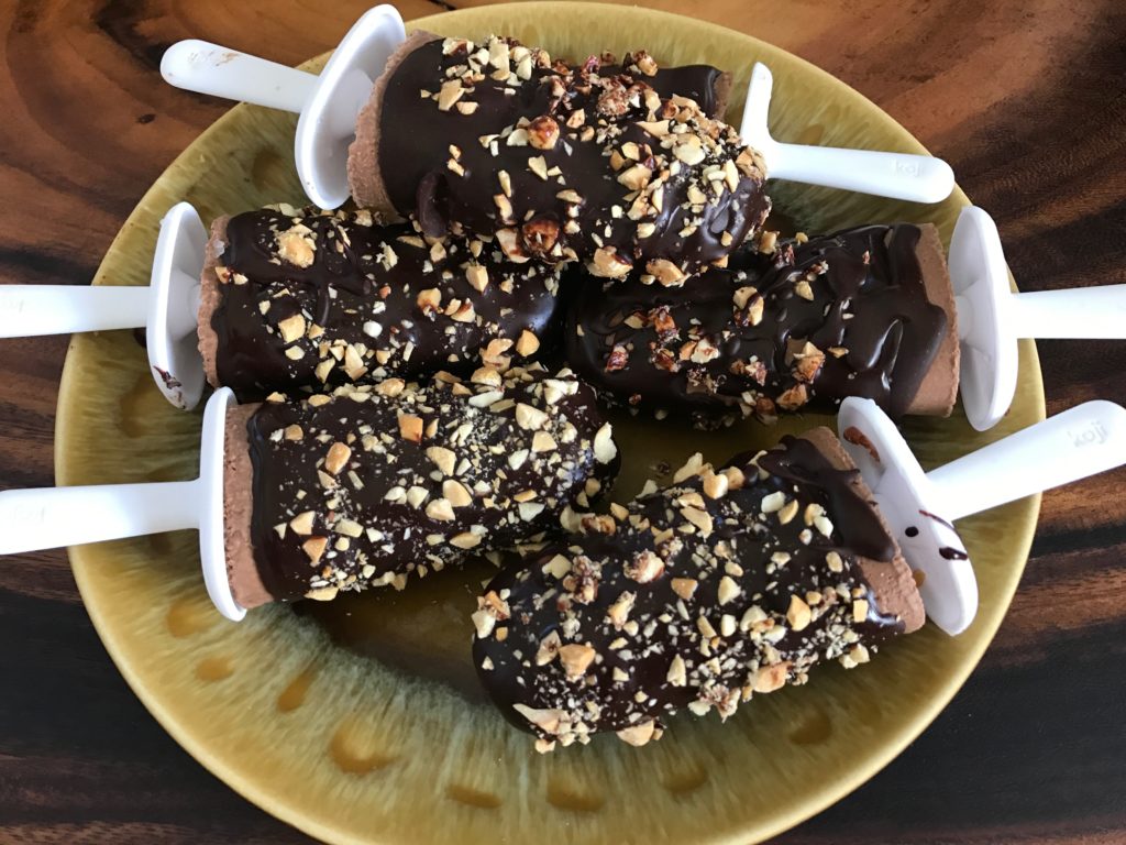 Chocolate dipped nutty ice cream bars!